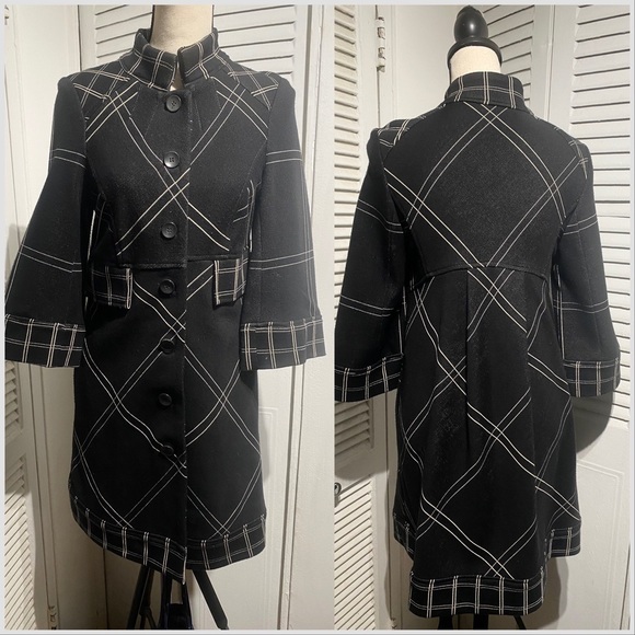 ASO BLAIR WALDORF DVF PLAID COAT 8 - Picture 5 of 13